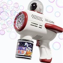 【子供の遊び心くすぐる♪楽しい♪】バブルガン　電動　赤　レッド　...