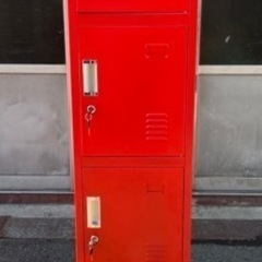鍵付き ロッカー おしゃれ スチールロッカー 5人用 レッド 1...