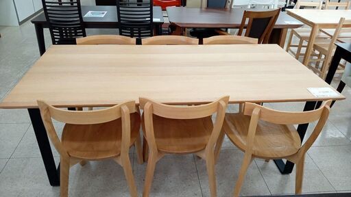 ★店長特別値引き★ 株式会社大塚家具 6人掛けダイニングセット ナチュラル H71.5×D90×W180 クリーニング済み TJ7541