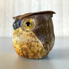 sold out フクロウ　置物　経木　竹皮　素晴らしい出来の画像