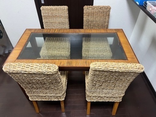 ダイニングテーブル　バリ家具