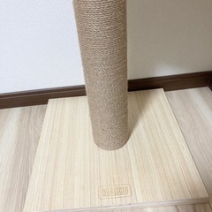 「日本メーカー」RAKU 木登りタワー 宇宙船ハンモック付き シングル キャットタワー 突っ張り 猫タワー 省スペース の画像