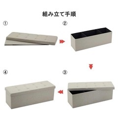 【値下げしました】収納スツール オットマン 折りたたみ式  三人掛け 収納ベンチ 綿麻製 収納ボックス ストレージチェア 158L 収納 スペース活用 6cmクッションベンチ ベージュ BS110BGNoの画像