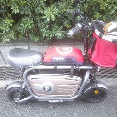 新古車　電動バイク　PONY　ペットと一緒に　現車限り　原付のためヘルメット着用の画像