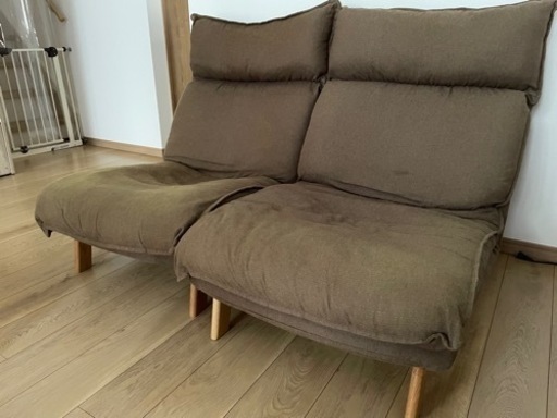 無印ハイバックリクライニングソファ２脚セット