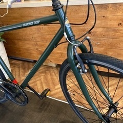 前後タイヤ・チューブ新品！】6段変速 700×28cクロスバイク モスグリーン