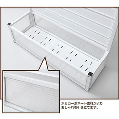 ☆YAMAZEN(山善)☆目隠しフェンス☆ガーデンマスター KAPF-1215 ホワイト☆1枚☆プランター付き☆幅120高さ149☆アルミ☆おしゃれ☆の画像