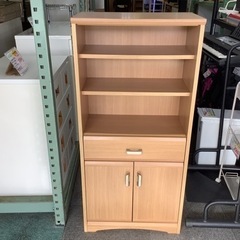 【リサイクルサービス八光】幅56.5㎝　木目ベージュ　カップボー...