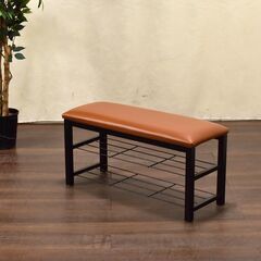 【2/3受渡完了】≪yt1514ジ≫ あずま工芸 エントランスベンチ TBC-008 棚付き 幅80cm 玄関ベンチ/玄関椅子/腰掛け/スツール/収納/下駄箱/中古家具/宮城県仙台市 60616-16