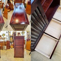 民芸家具 引き戸 抽斗 サイドボード キャビネット 飾り棚 食器棚 収納