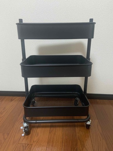 ニトリ 高さ調節スチールワゴン ブラック コンパクト 美品