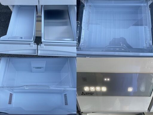 ★動作〇 清掃済 保証有★ 冷凍冷蔵庫 MR-JX47LTE-W 470L 2021年製 タッチパネル  #フレンチドア  #6ドア  高さ1696 × 幅650 × 奥行699 mm 冷蔵庫