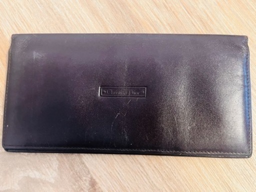クリスチャンディオール　メンズ　長財布　薄型　ブラウン　牛革
