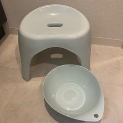 洗面器と風呂椅子セット