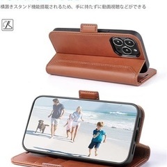OCASE iPhone 13 pro 手帳型ケース　ブラウンの画像
