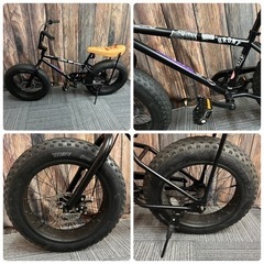 BRONX ファットバイク ブロンクス マウンテン 20BRONX-CUSTOM 20インチ 極太タイヤ  マットブラック×ブラックリム ビーチクルーザーの画像