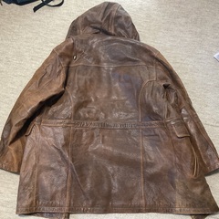 男性用長身羊革ハーフコートの画像