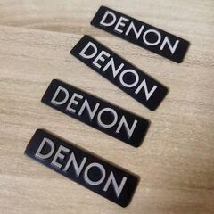 DENON デノン デンオン アルミ エンブレム プレート シルバー/ブラックの画像