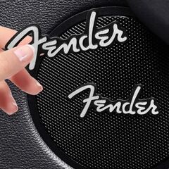 Fender フェンダー アルミ エンブレム プレート シルバー/ブラックの画像
