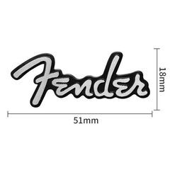 Fender フェンダー アルミ エンブレム プレート シルバー/ブラックの画像