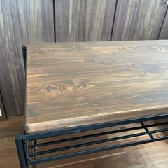 無垢材×アイアン　デスクの画像