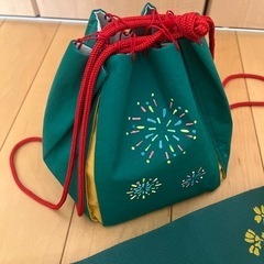 浴衣リバーシブル帯＆巾着の画像