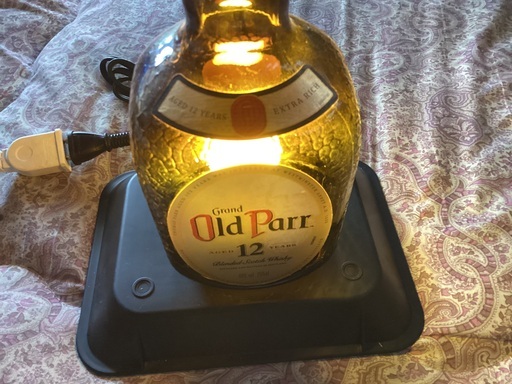 Old Parr 空瓶利用の卓上ライト　手作り品