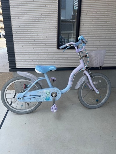 (ほぼ未使用)アナ雪エルサ自転車　ディズニープリンセス