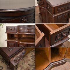 ヤ取6/11終了】≪yt1516ジ≫ アンティーク調コンソールキャビネット 幅