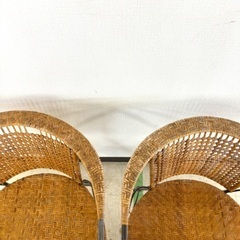 桐生店【現状品】j7-42 椅子 籐 2つセットの画像