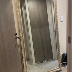 鏡 ミラー 全身 姿見 アンティーク調大型ミラーW90 ゴールド...