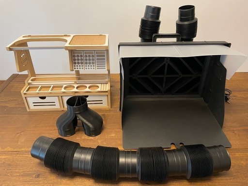 タミヤ2ファン 塗装ブース＋塗装収納棚＋専用集合ダクト＋延長ダクト