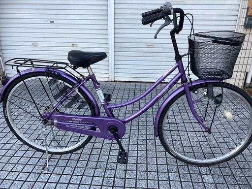 【26インチ自転車】美品❗️変速なし　前後タイヤ、前カゴ、鍵新品❗️スペアキーあり　若林自転車　膳所店SALE中❗️