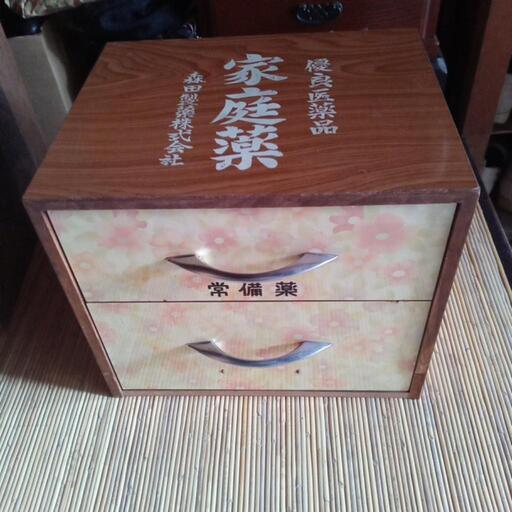 昭和中期 置き薬くすり箱 横縦高30×24.5×25cm
