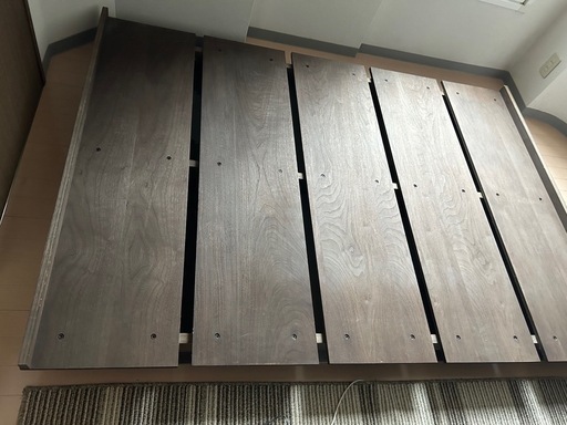 （受取人決定済）ダブルベットフレーム　木製　ローベッド