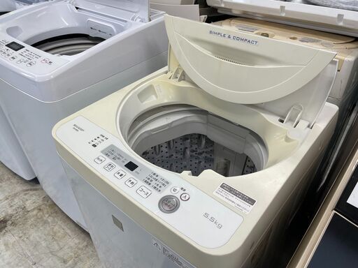 洗濯機の分解クリーニング行っています！配送設置込み　シャープ5.5K洗濯機　2018年製　分解クリーニング済み！！