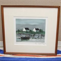 ラポルト 黒い小舟 F4 リトグラフ 絵画 絵 版画 (R2400ayxY)