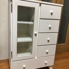 リビング収納 ホワイトキャビネット/チェスト