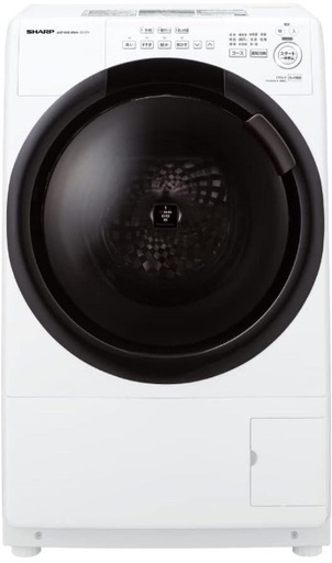 2023年モデル！シャープ(SHARP) ドラム式 洗濯乾燥機 洗濯7kg/乾燥3.5kg ES-S7H-WL ヒーターセンサー乾燥 左開き(ヒンジ左) クリスタルホワイト系 幅640mm 奥行600mm DDインバーター搭載
