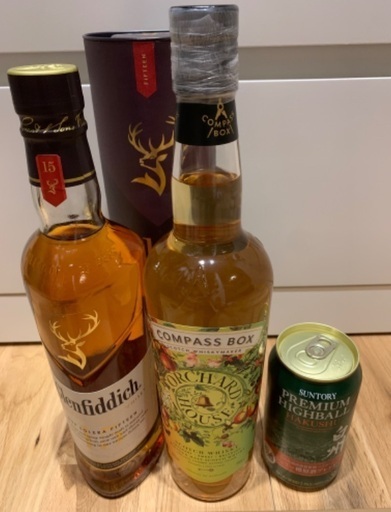 コンパスボックスオーチャードハウス、グレンフィディック15年、白州シェリー缶　合計3本セット