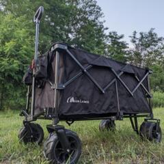 MOON LENCE キャリーワゴン 折りたたみキャリーカート 大容量156L 幅広大型タイヤ アウトドア キャンプ レジャー BBQ 運動会 耐荷重100kg ブラックの画像
