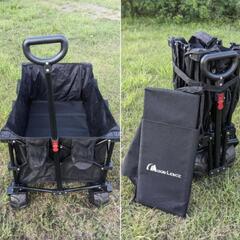 MOON LENCE キャリーワゴン 折りたたみキャリーカート 大容量156L 幅広大型タイヤ アウトドア キャンプ レジャー BBQ 運動会 耐荷重100kg ブラックの画像