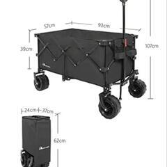 MOON LENCE キャリーワゴン 折りたたみキャリーカート 大容量156L 幅広大型タイヤ アウトドア キャンプ レジャー BBQ 運動会 耐荷重100kg ブラックの画像