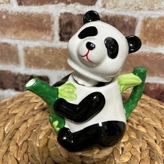 パンダの急須と調味料入れマグカップ付きの画像