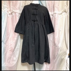 ꒰merlot꒱チャイナ ワンピース 黒色 カンフー チュニック