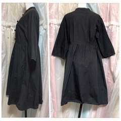 ꒰merlot꒱チャイナ ワンピース 黒色 カンフー チュニックの画像