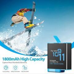 Hero 12 11 10 9 バッテリー (1800mAh 2個) 充電器セット 充電式 Hero 12バッテリーの画像