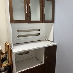 【取引予定者様決定】食器棚 キッチンボード レンジ台 可動棚付き