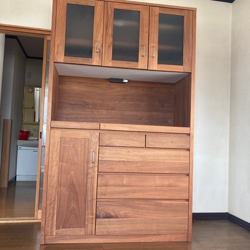 本日まで　最終値下げ　木蔵ぼくら　ウォールナット　食器棚