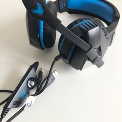 【中古品】WTB JAPAN　ボイスチャット対応 ゲーミングヘッドセット G7500 LED装飾 有線 マイク付き 通話 ノイズキャンセリング ブルー 電子機器 ゲーム PC周辺機器の画像